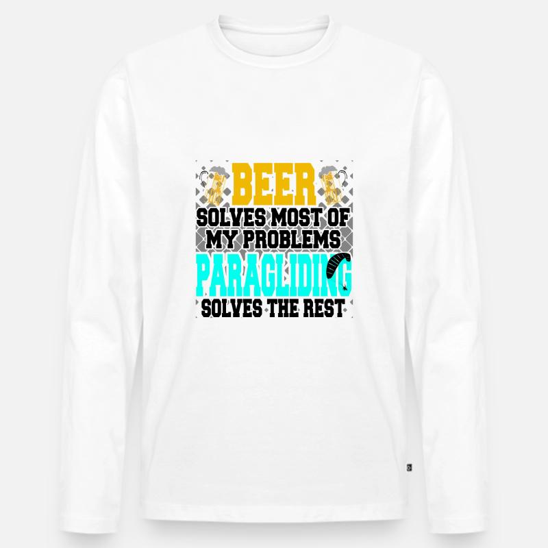 Paragliding - Männer Premium Bio Langarmshirt - Weiß