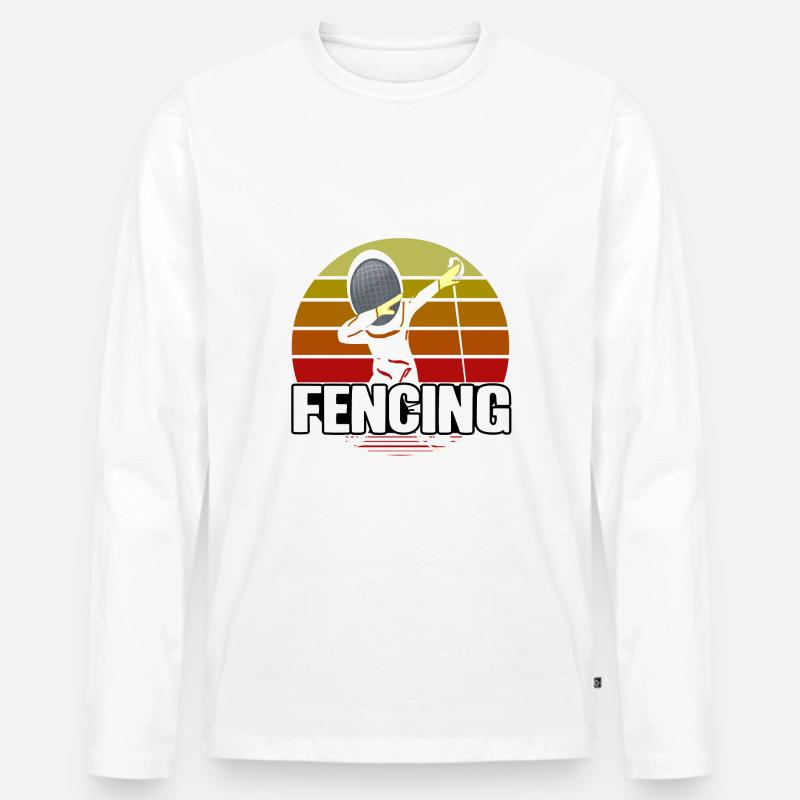 Fechten - Männer Premium Bio Langarmshirt - Weiß