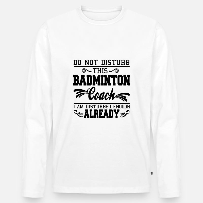 Badminton - Männer Premium Bio Langarmshirt - Weiß