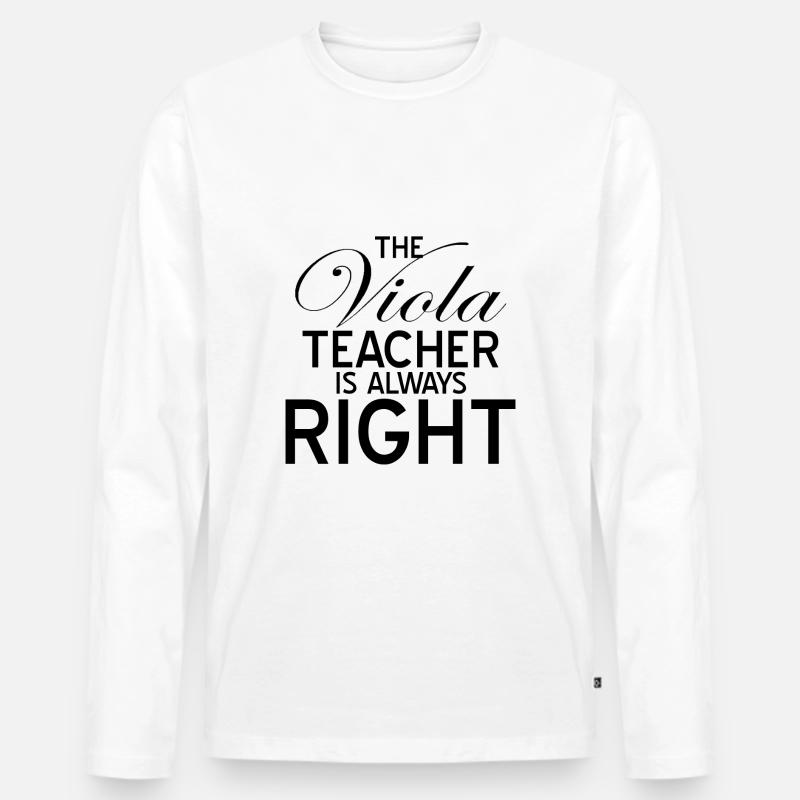 Bratsche - Männer Premium Bio Langarmshirt - Weiß