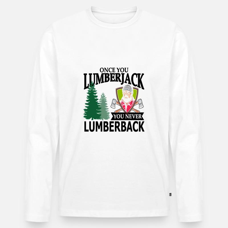 Holzfäller - Männer Premium Bio Langarmshirt - Weiß