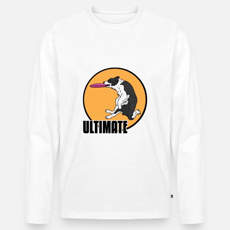 Border Collie - Männer Premium Bio Langarmshirt - Weiß