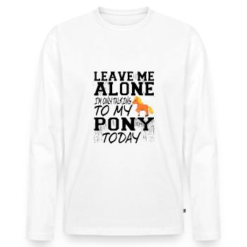 Poney - T-shirt manches longues Premium bio Homme - blanc - Devant - Nico (187cm)