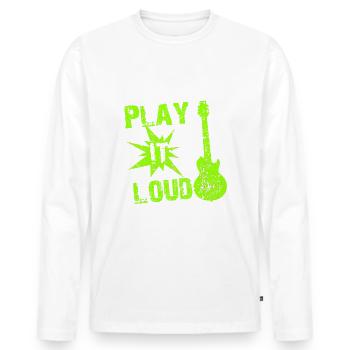 Play It Loud - Men's Premium Organic Long Sleeve Shirt - white - Front - Nico (187cm)