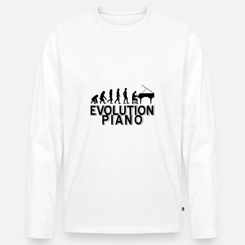 Klavier - Männer Premium Bio Langarmshirt - Weiß