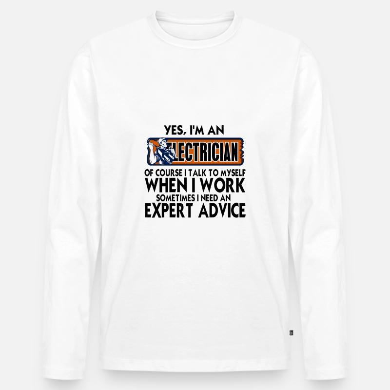 Elektriker - Männer Premium Bio Langarmshirt - Weiß
