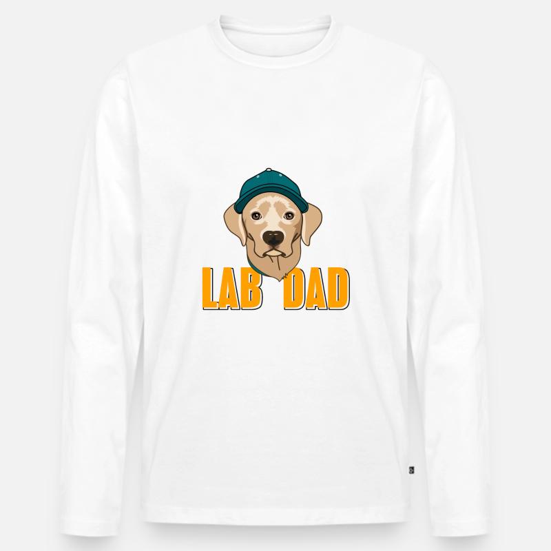 Labrador - Männer Premium Bio Langarmshirt - Weiß
