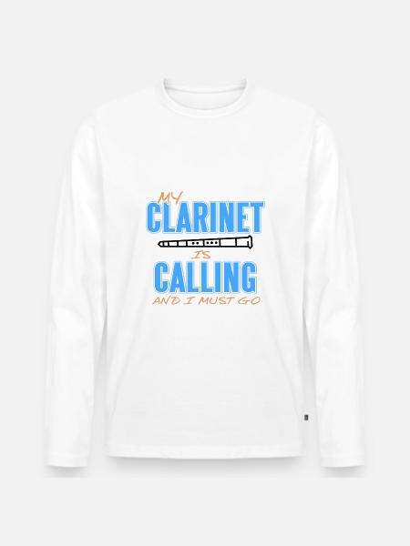 Klarinette - Männer Premium Bio Langarmshirt - Weiß