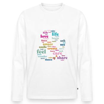 Color Your Life & - Men's Premium Organic Long Sleeve Shirt - white - Front - Nico (187cm)