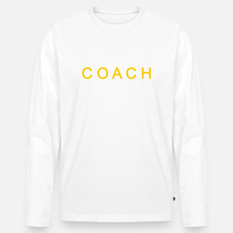 Coach - Männer Premium Bio Langarmshirt - Weiß