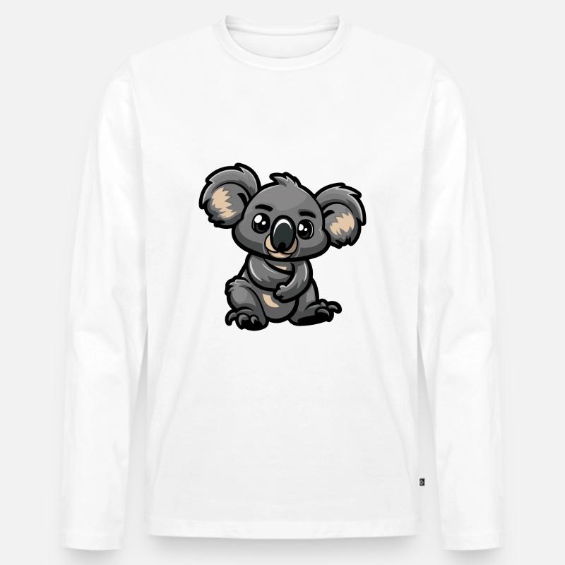 Koala Comic - Männer Premium Bio Langarmshirt - Weiß