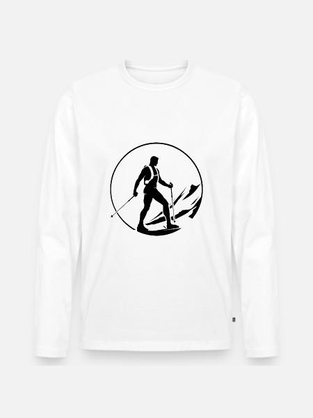 Nordic Walking Sports - Men's Premium Organic Long Sleeve Shirt - white