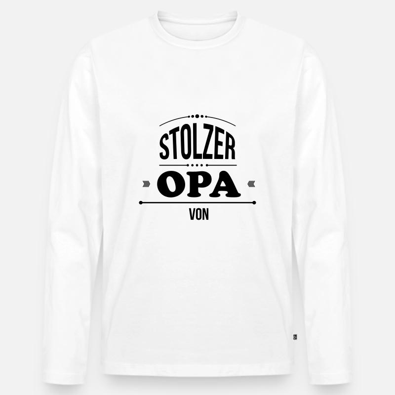 stolzer opa blanco - Männer Premium Bio Langarmshirt - Weiß