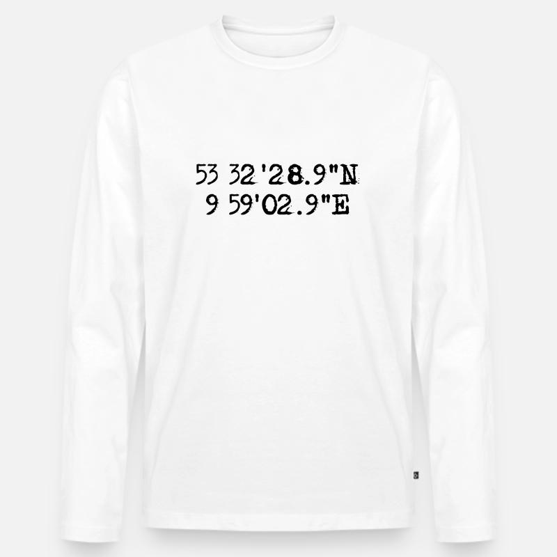 Hamburg B II - Männer Premium Bio Langarmshirt - Weiß