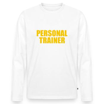 Personal trainer - Men's Premium Organic Long Sleeve Shirt - white - Front - Nico (187cm)
