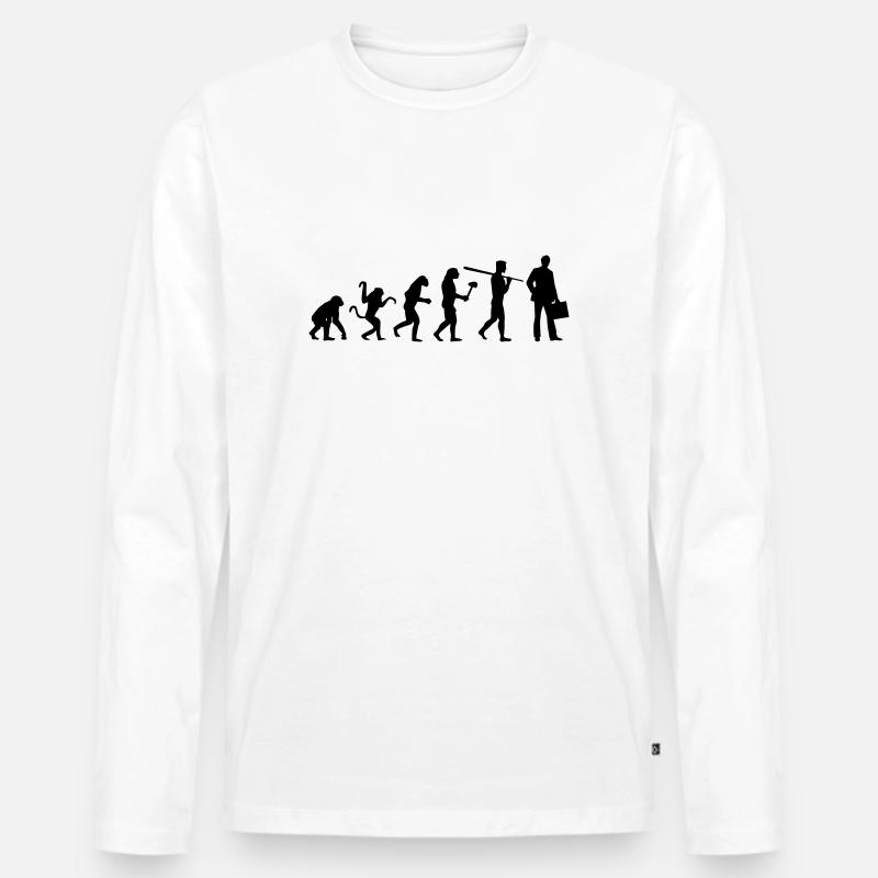 BUSINESS EVOLUTION! - Männer Premium Bio Langarmshirt - Weiß