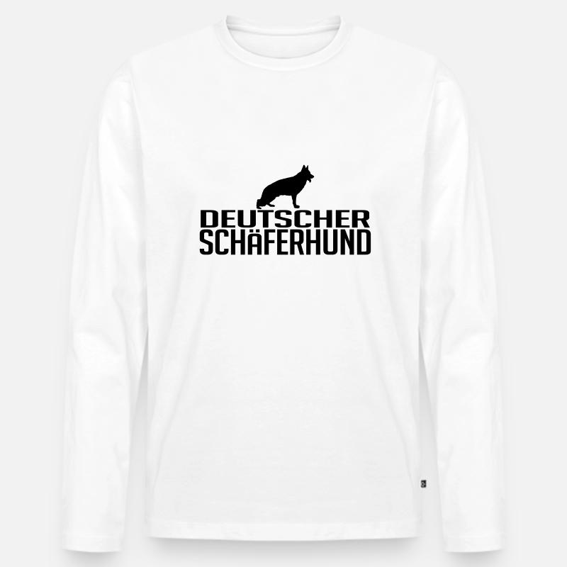 DEUTSCHER SCHÄFERHUND Hunderasse Hunde Wilsigns - Männer Premium Bio Langarmshirt - Weiß