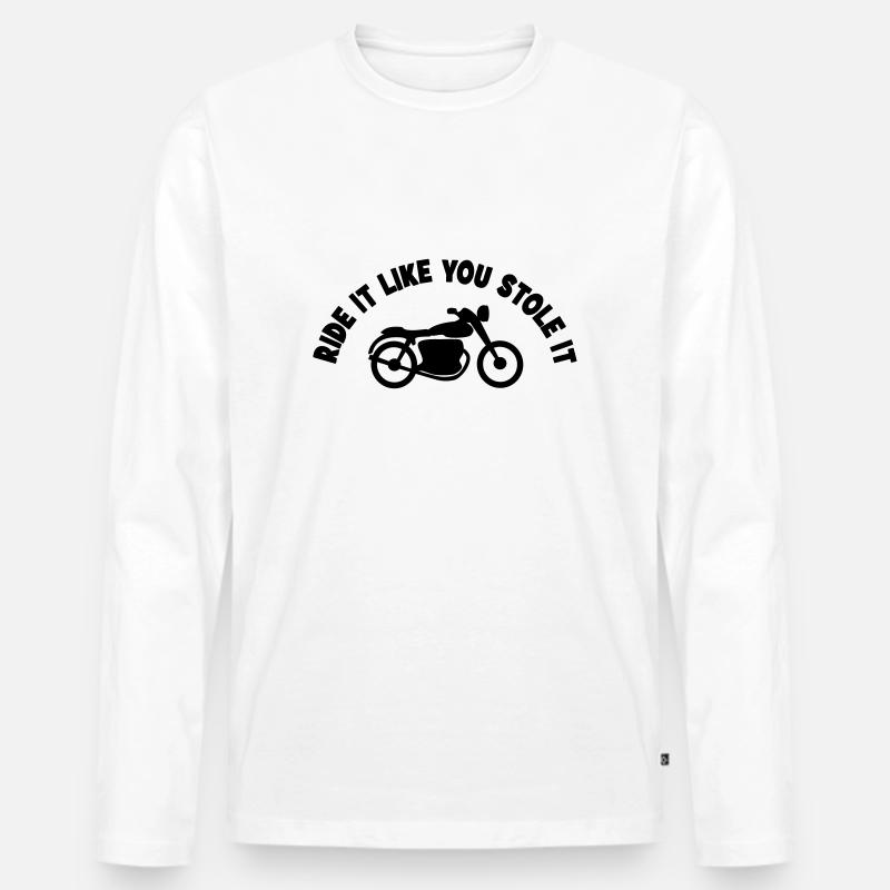 Motorrad - Männer Premium Bio Langarmshirt - Weiß