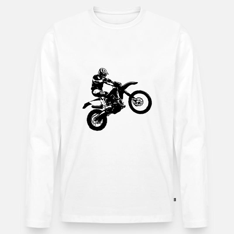 Enduro - Männer Premium Bio Langarmshirt - Weiß