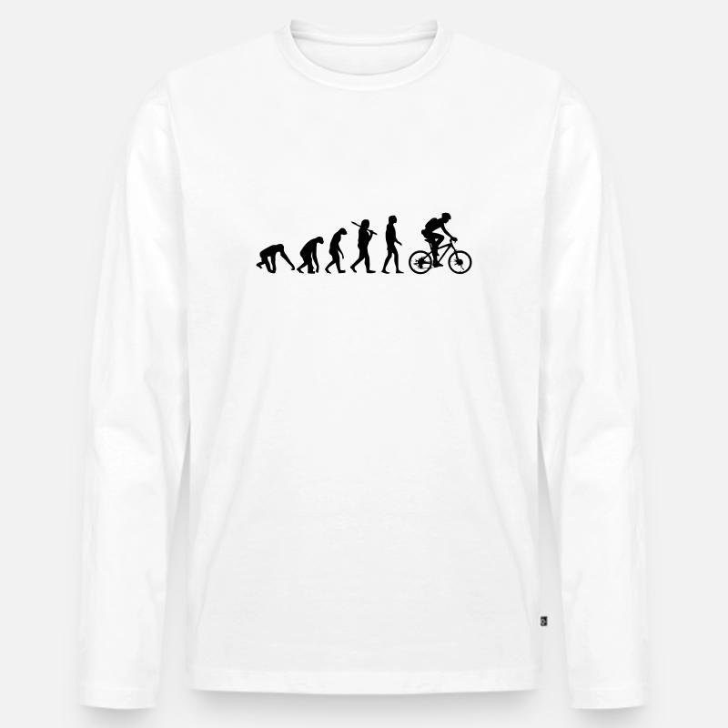 FAHRRAD EVOLUTION - Männer Premium Bio Langarmshirt - Weiß