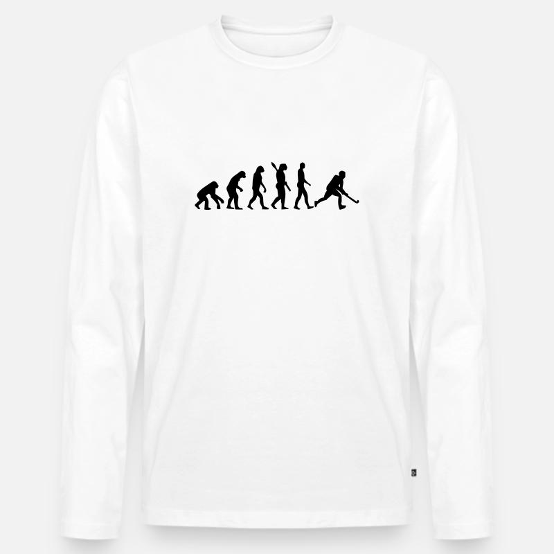 HOCKEY EVOLUTION! - Männer Premium Bio Langarmshirt - Weiß