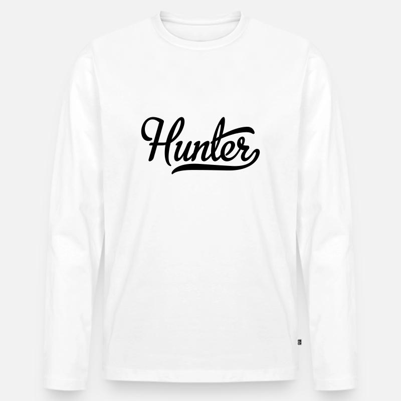 Jäger - Männer Premium Bio Langarmshirt - Weiß