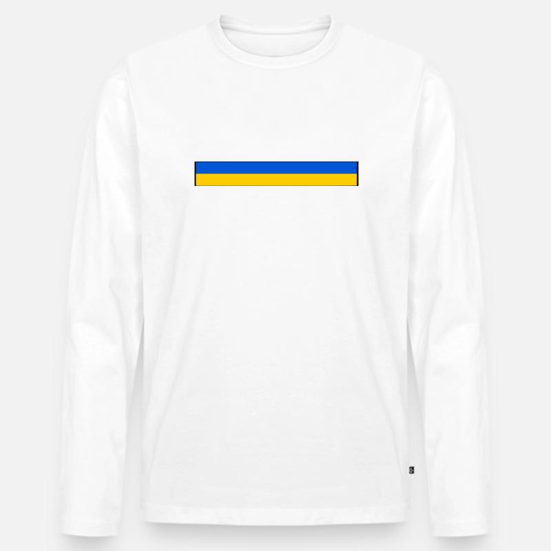 Ukraine - Männer Premium Bio Langarmshirt - Weiß