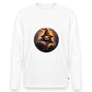 Halloween Faultier - Männer Premium Bio Langarmshirt - Weiß - Vorne - Nico (187cm)