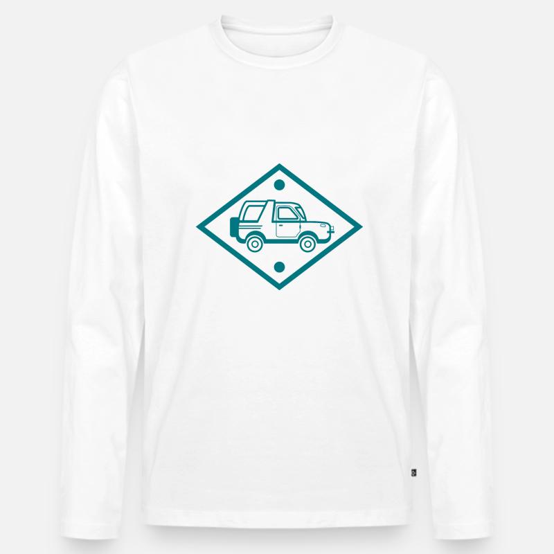 Auto - Oldtimer - Nostalgisch Fahrzeug - Männer Premium Bio Langarmshirt - Weiß