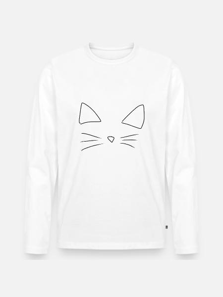 Animal, Cat, Pet - Men's Premium Organic Long Sleeve Shirt - white