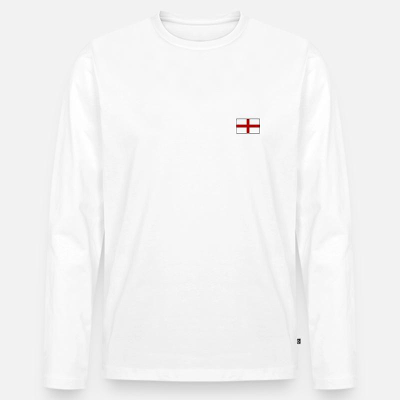 England - Männer Premium Bio Langarmshirt - Weiß