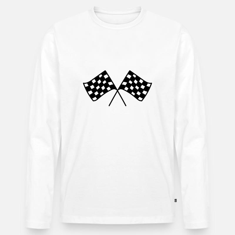 Zielflagge - Männer Premium Bio Langarmshirt - Weiß