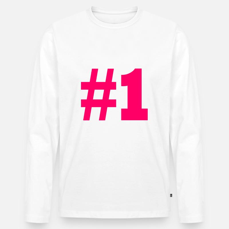 #1 - Männer Premium Bio Langarmshirt - Weiß