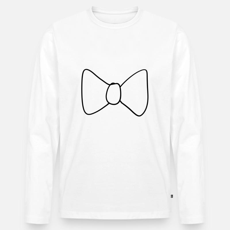 schleife symbol kleidung - Männer Premium Bio Langarmshirt - Weiß