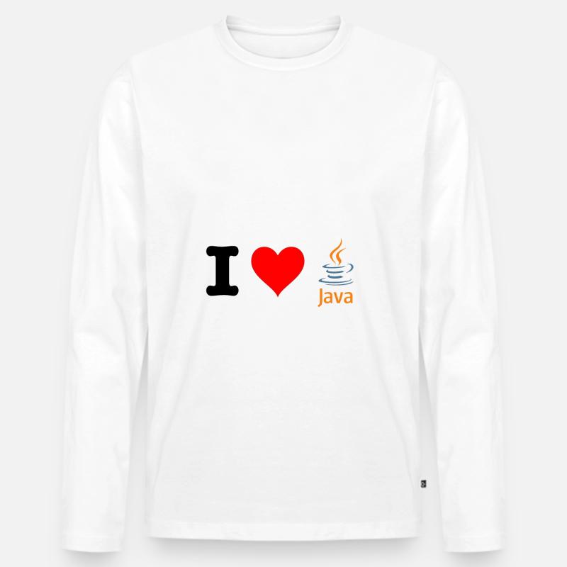 J'aime java | Thème du fan de programmeur | blanc T-shirt manches longues Premium bio Homme