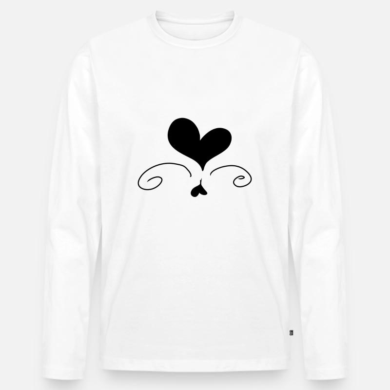 Herz Liebe Symbol form - Männer Premium Bio Langarmshirt - Weiß