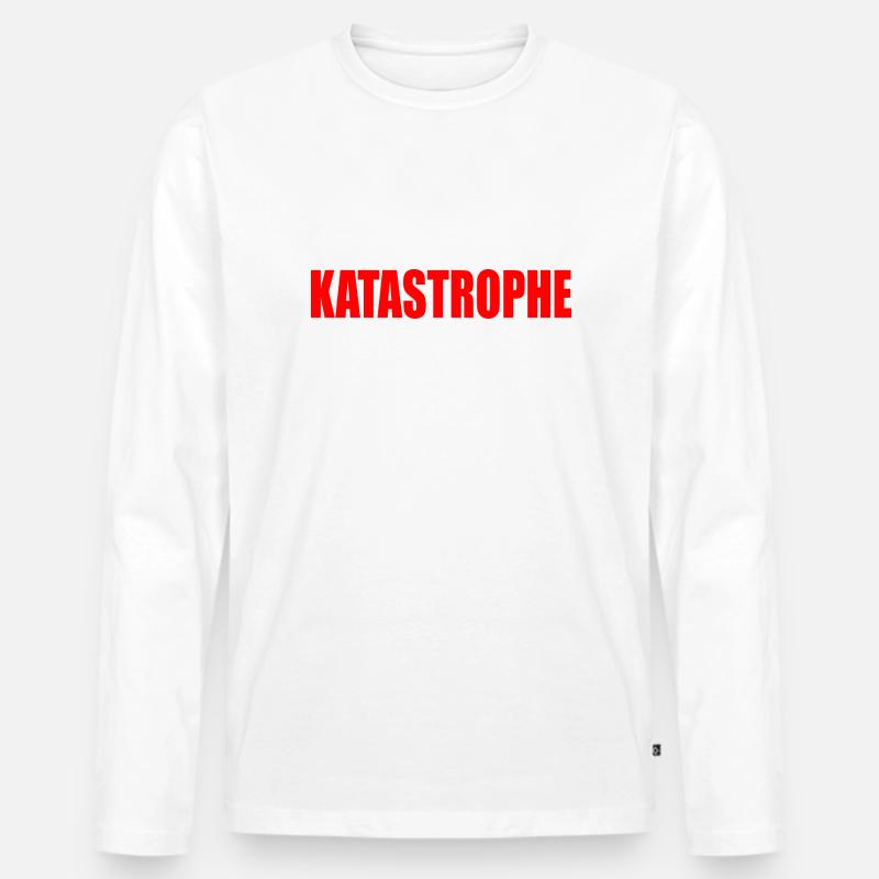 Katastrophe - Männer Premium Bio Langarmshirt - Weiß