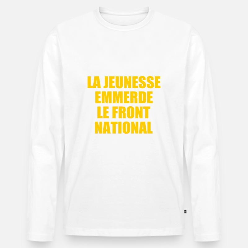 Scheiß auf den Front National - Männer Premium Bio Langarmshirt - Weiß