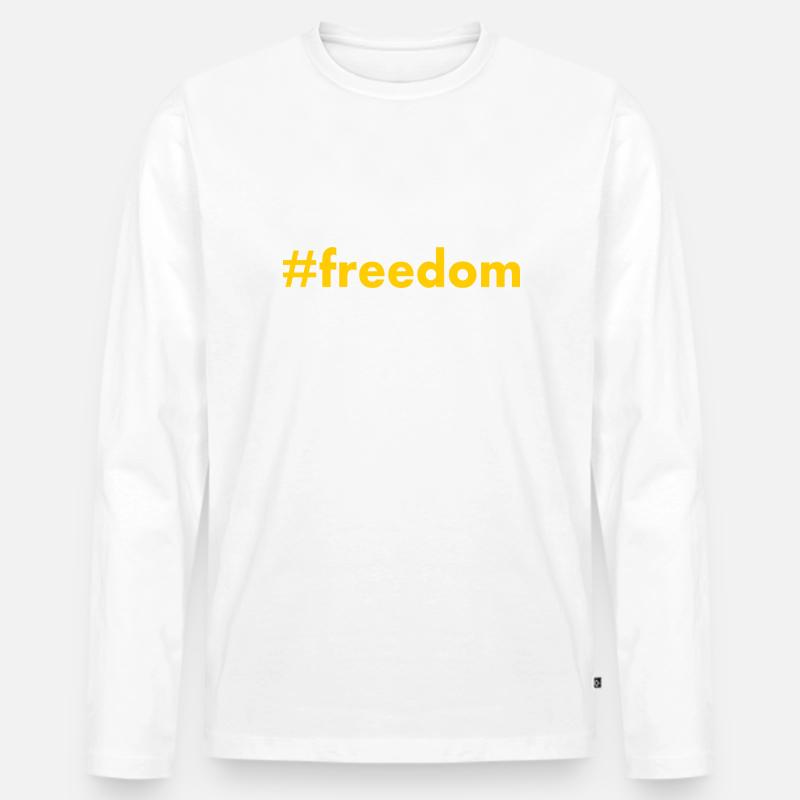 FREEDOM - Männer Premium Bio Langarmshirt - Weiß