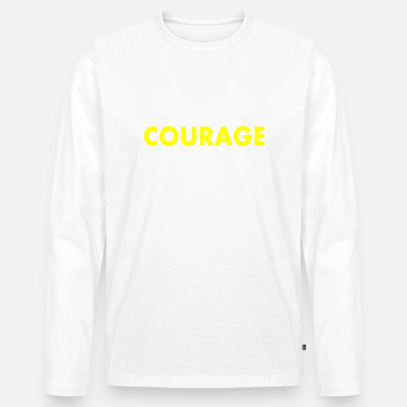 Courage - Männer Premium Bio Langarmshirt - Weiß