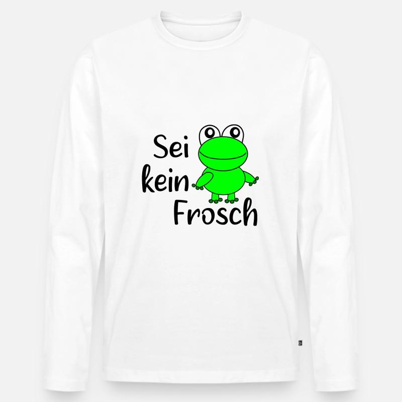 Frosch  - Männer Premium Bio Langarmshirt - Weiß