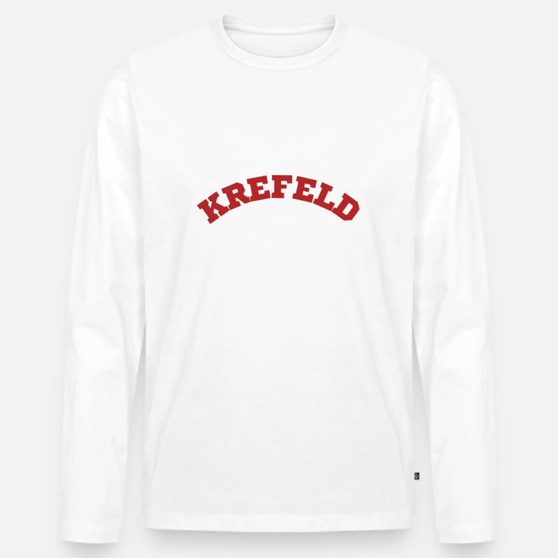 Krefeld - Männer Premium Bio Langarmshirt - Weiß