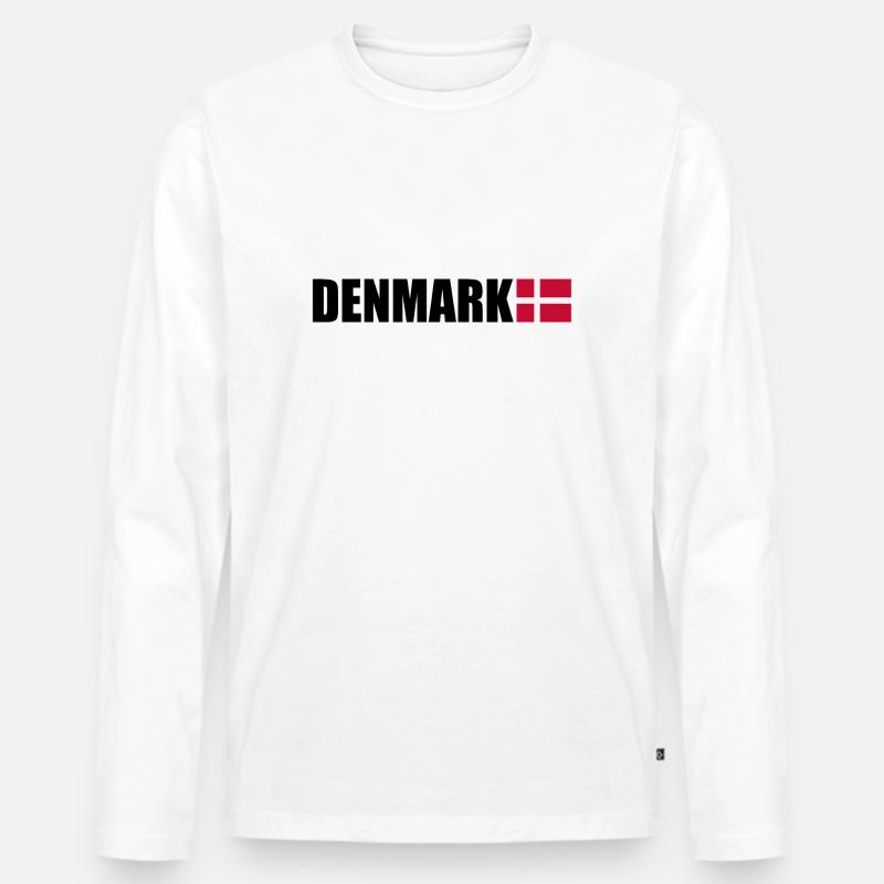 Dänemark - Männer Premium Bio Langarmshirt - Weiß