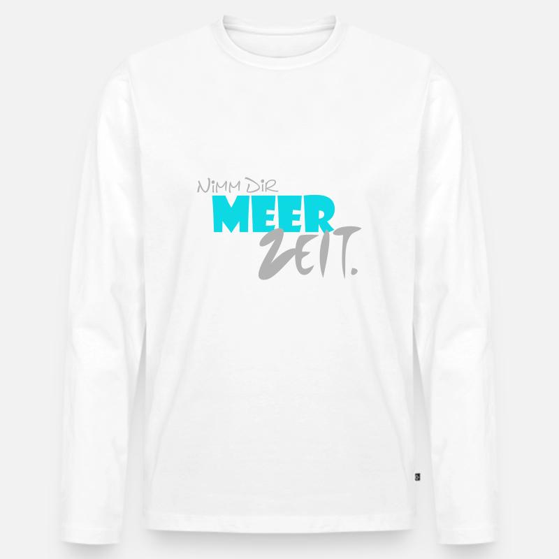 Nimm Dir MEER ZEIT. - Männer Premium Bio Langarmshirt - Weiß