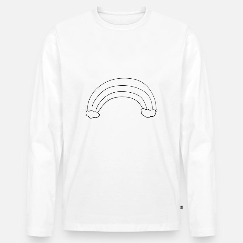 regenbogen symbol wolken - Männer Premium Bio Langarmshirt - Weiß