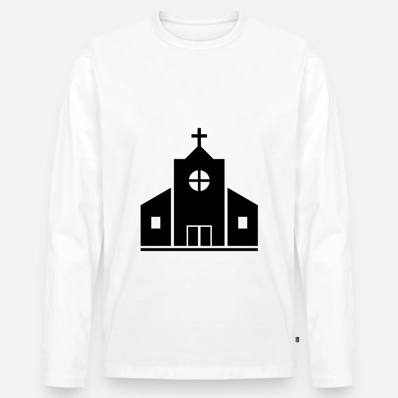 Kirche - Männer Premium Bio Langarmshirt - Weiß