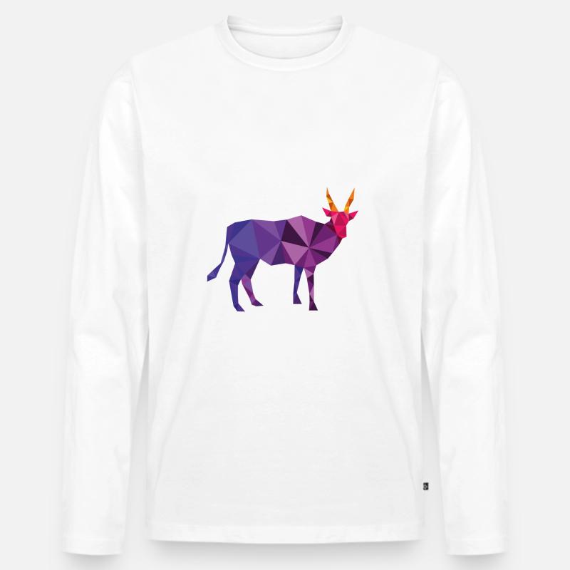 Stier - Männer Premium Bio Langarmshirt - Weiß