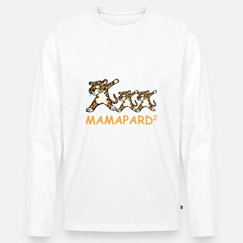 Schwanger werdene Mutter Zwillinge Leopard - Männer Premium Bio Langarmshirt - undefined