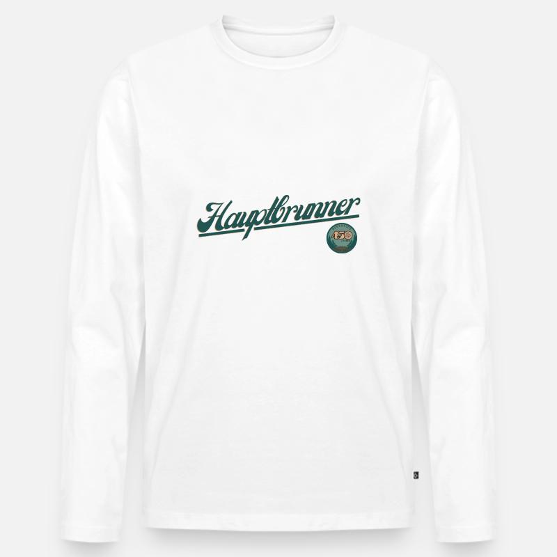 Hauptbrunner - Männer Premium Bio Langarmshirt - Weiß