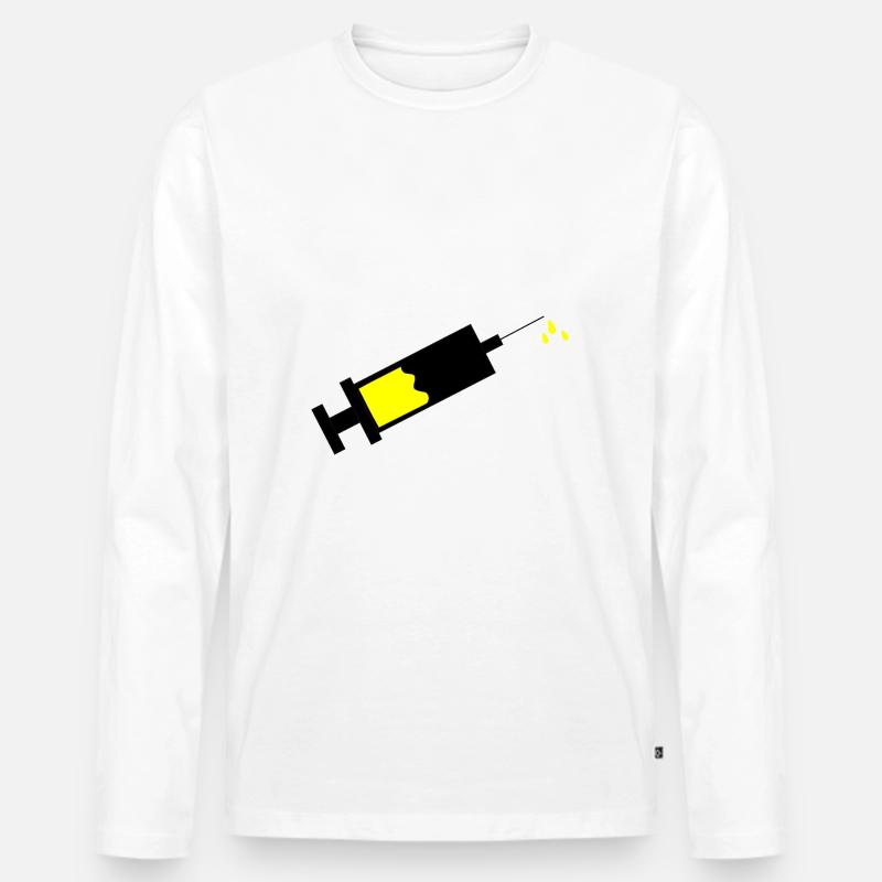 Spritze - Männer Premium Bio Langarmshirt - Weiß